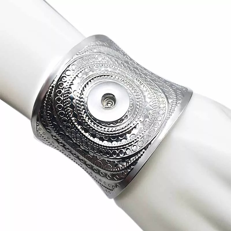 Boho Snap Bangle  Cuff 18mm