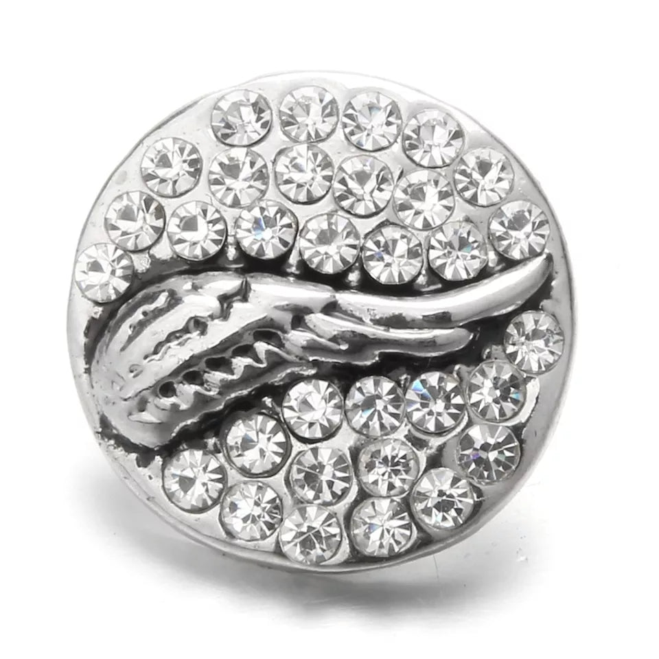 Angel Wing Rhinestone Snap Charm 18mm