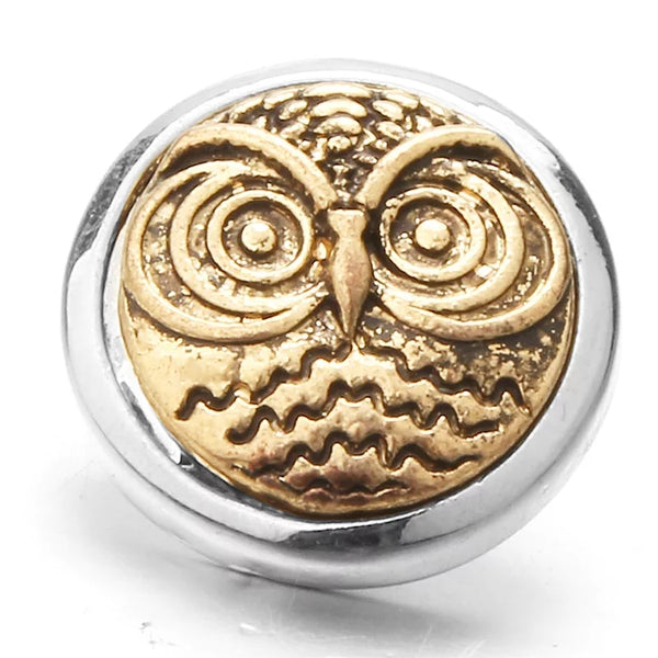 Golden Owl Snap Charm 18mm