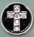 Black Cross Snap Charm 18mm