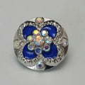 Royal Blue Flower Ginger Snap Compatible Charm 18mm