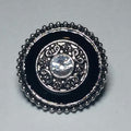 Classic Black Halo Snap Charm 18mm