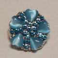 Ocean Blue Heart Snap Charm 18mm