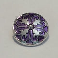 Purple Silver Snap Charm 18mm