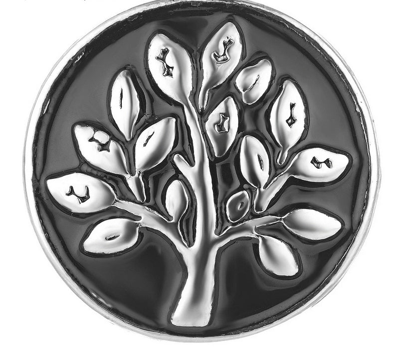 Black Tree Snap Charm 18mm