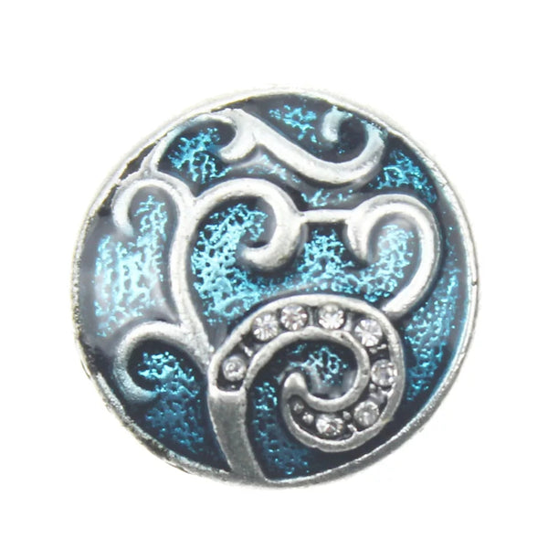 Blue Tree of Life Snap Charm 18mm