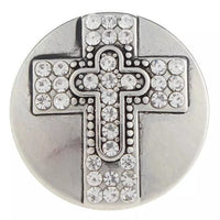 Rhinestone Cross Ginger Snap Button Compatible Charm 18mm