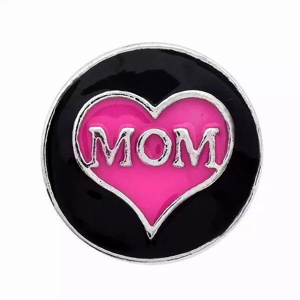 Mom Heart Snap Charm 18mm