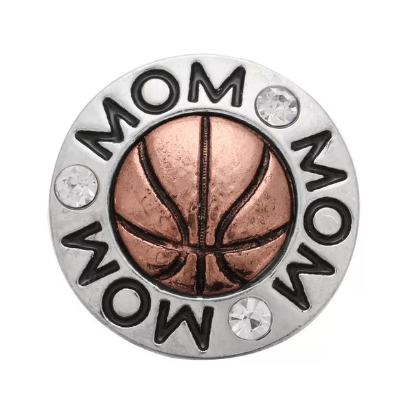 Basketball Mom Ginger Snap Button Compatible Charm Sport 18mm