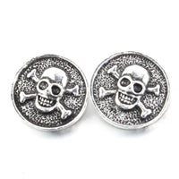 Skull Pirate Ginger Snap Button Compatible Charm 18mm