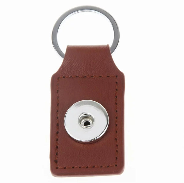 Brown Leather Snap Key Chain 18mm