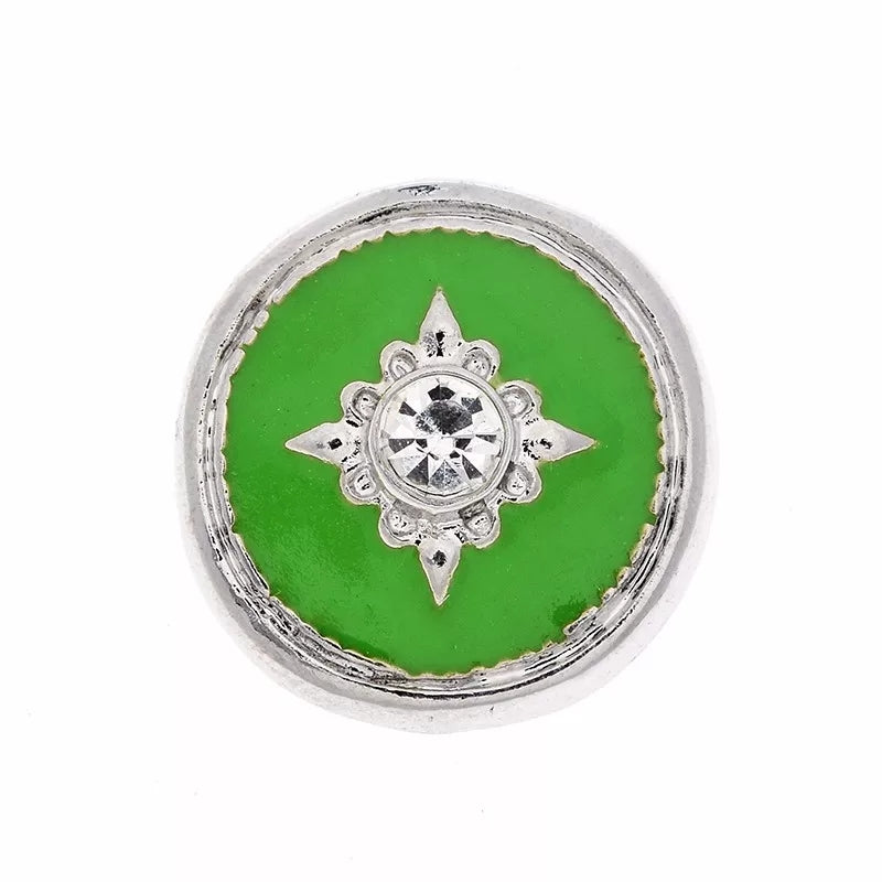 Green Sparkle Snap Charm 18mm