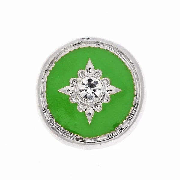 Green Sparkle Snap Charm 18mm