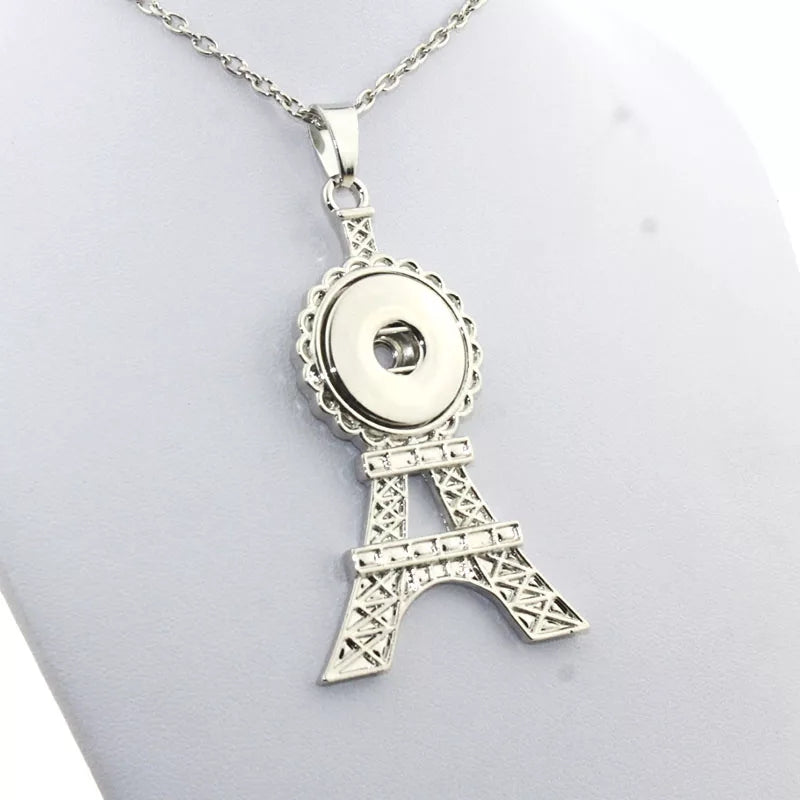 Eiffel Tower Snap Necklace with 20 inch nickel free chain 18mm