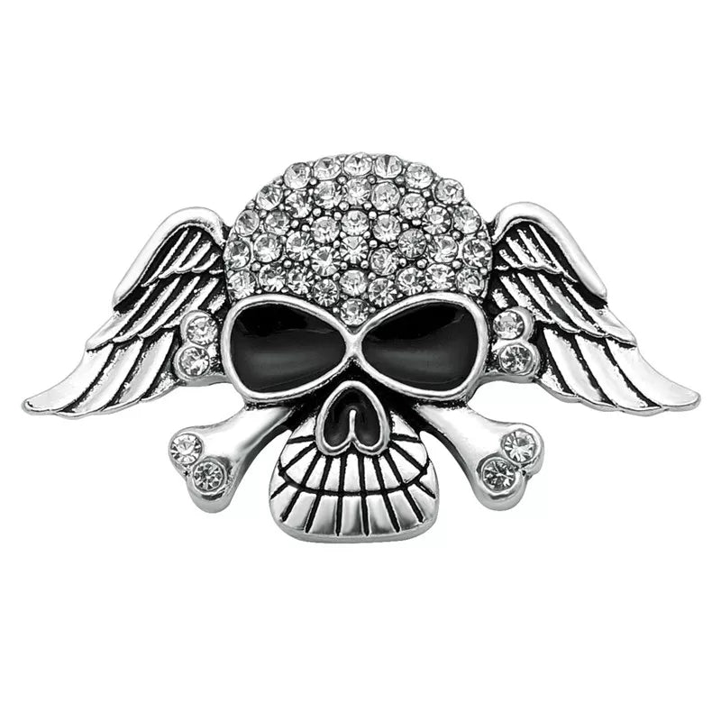 Skull Snap Button Charm 18mm