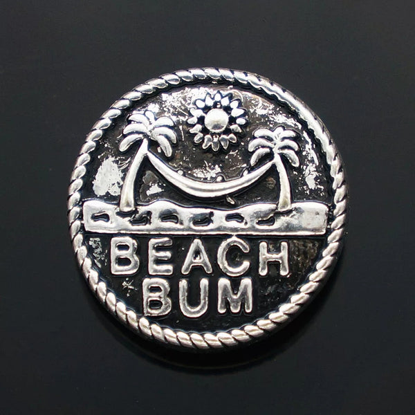 Beach Bum Ginger Snap Button Compatible Charm 18mm