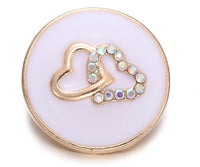 Gold Heart Snap Ginger Snap Button Compatible 18mm