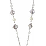 Long Pearl Tassle Snap Necklace