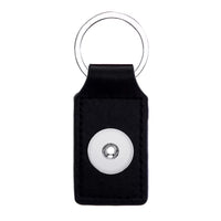 Black Leather Snap Keychain 18mm