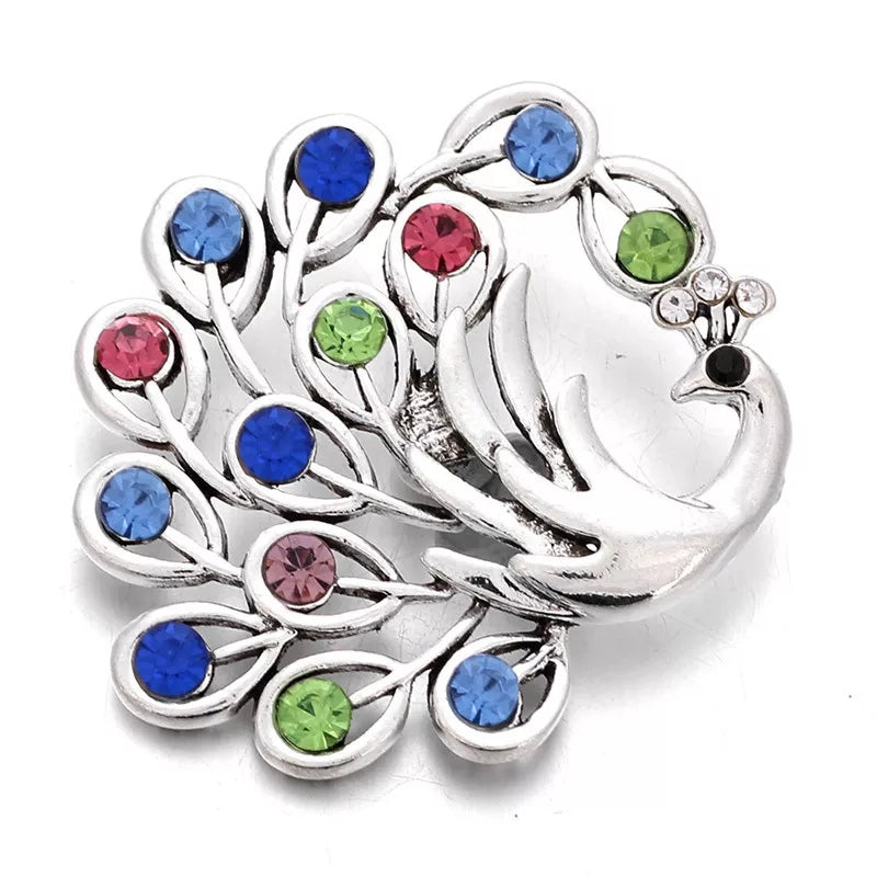 Peacock Snap Charm 18mm