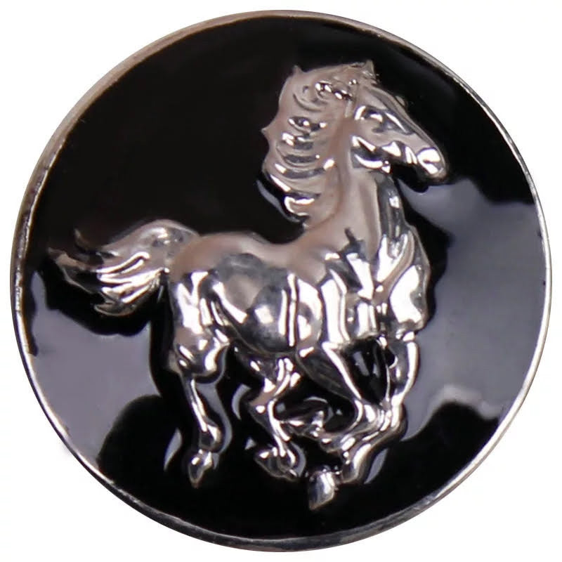 Black Horse Snap Charm 18mm
