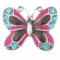Purple Butterfly Ginger Snap Button Compatible Charm 18mm