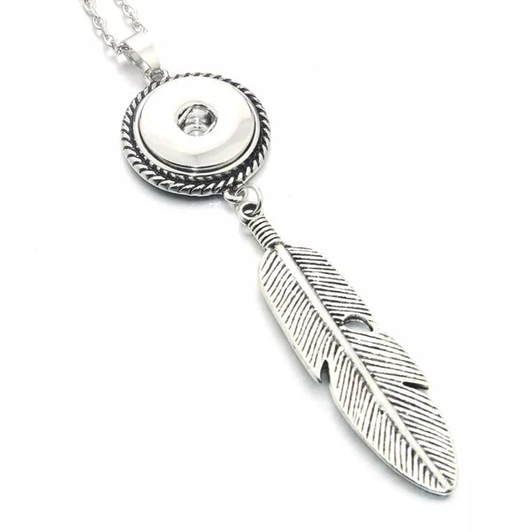 Feather Necklace with 18-20 inch silver link chain 18mm