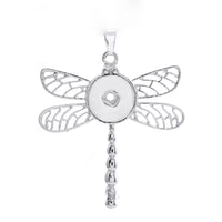 Dragonfly Snap Necklace with 18 inch nickel free chain 18mm