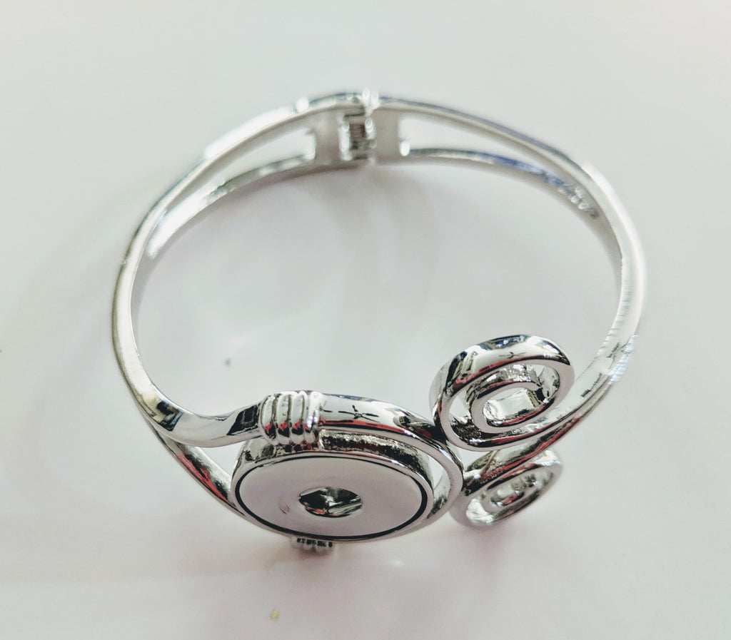 Hinged Snap Silver Bangle 18mm