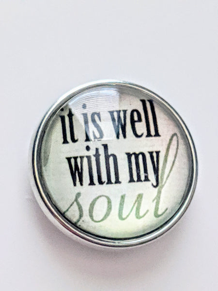 It is Well With My Soul Ginger Snap Compatible Snap Charm 18mm