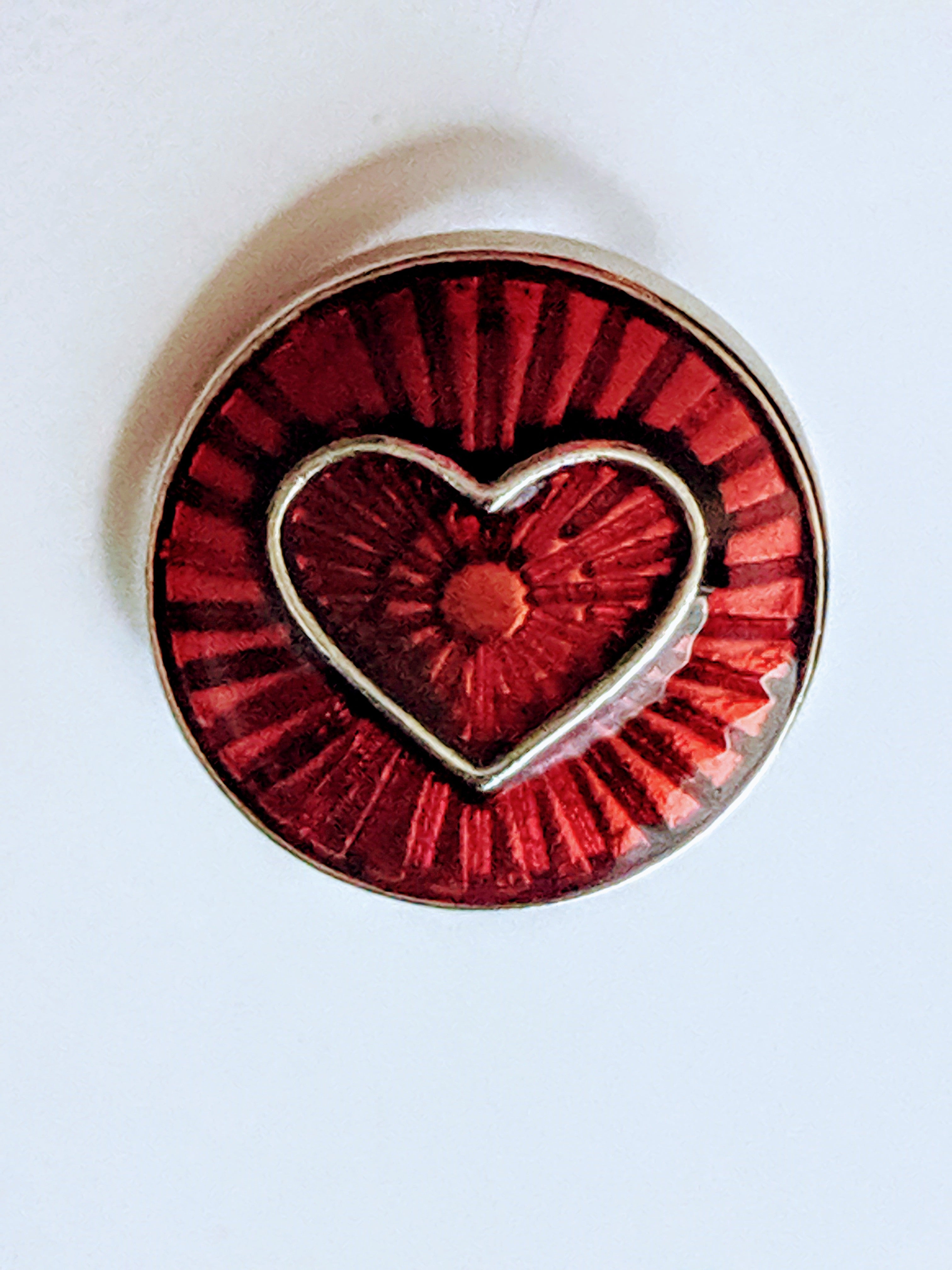 Red Heart Ginger Snap Compatible Snap Charm 18mm