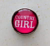 Country Girl Ginger Snap Button Compatible Charm 18mm