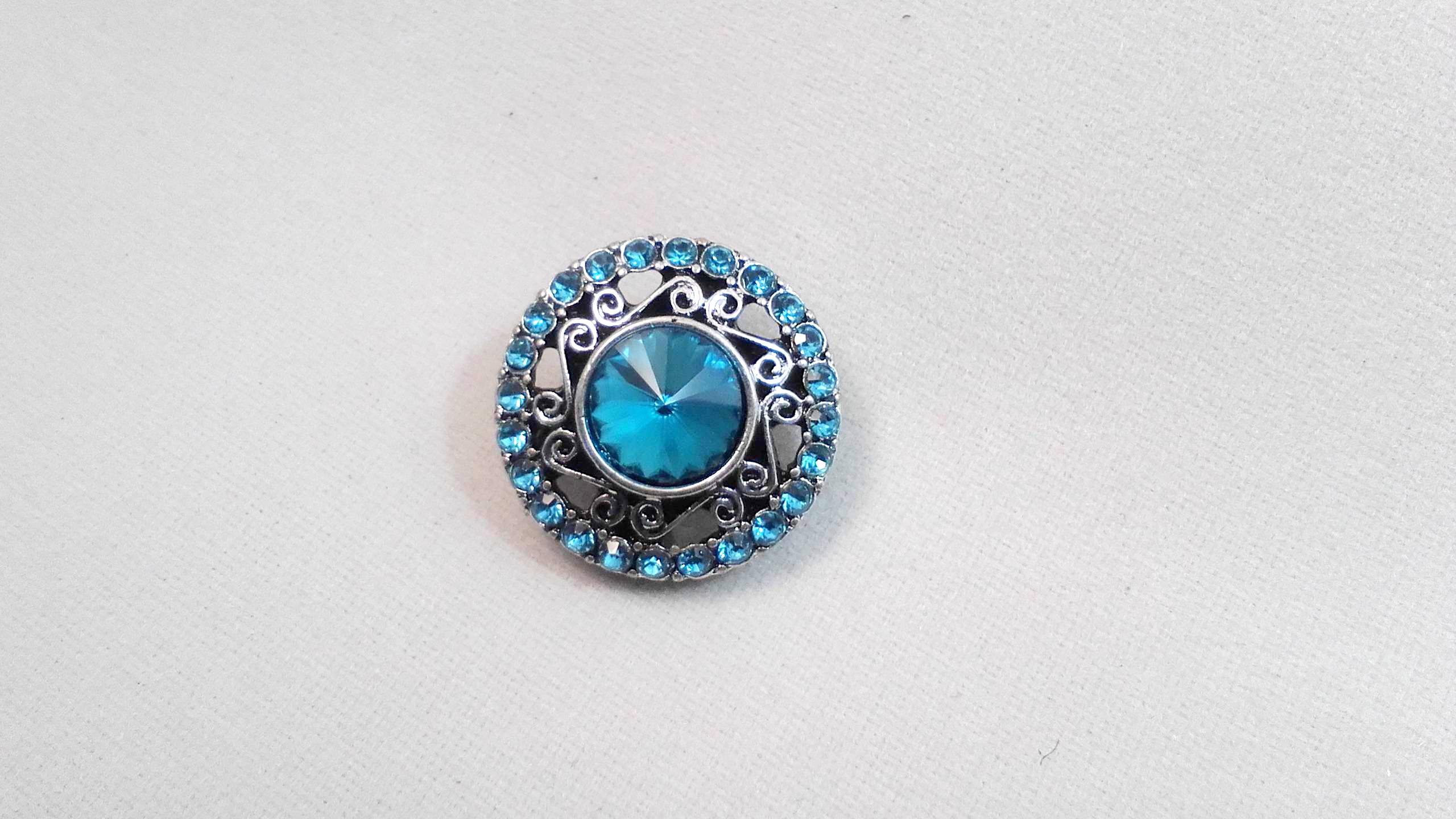 Crystal Blue Snap Charm 18mm