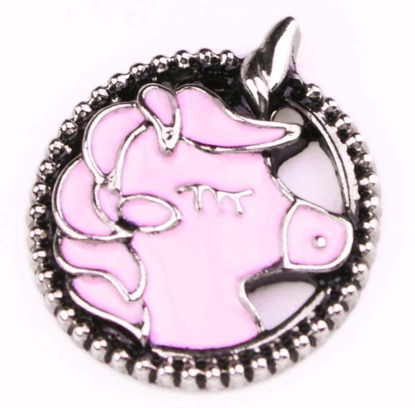 Pink Unicorn Ginger Snap Compatible Snap Charm 18mm