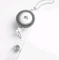 Vintage Badge Reel ID Holder retractable Snap Necklace 18mm