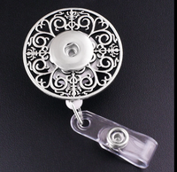 Large Round Badge Reel ID Holder retractable Snap 18mm