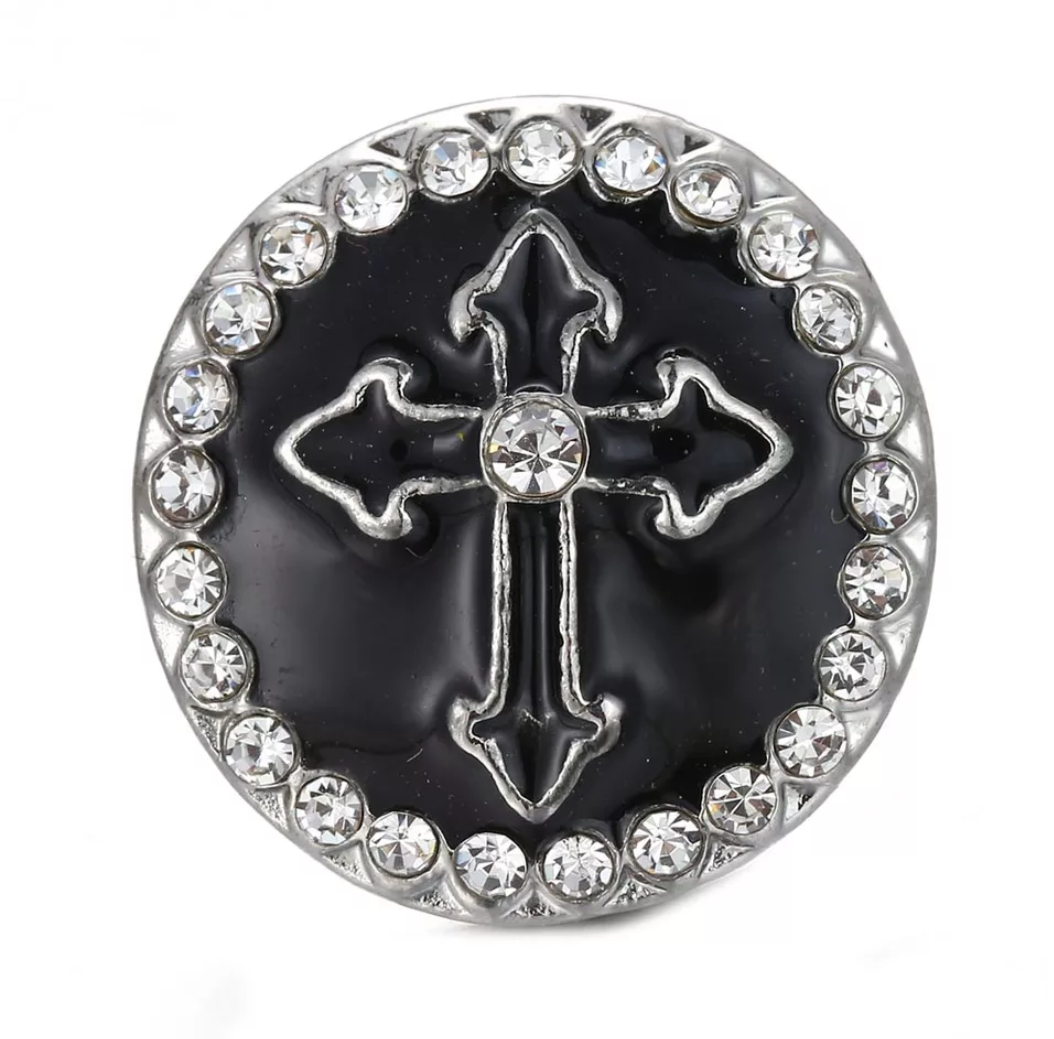 Black Cross Faith Ginger Snap Compatible Charm