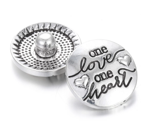 Love Ginger Snap Button Compatible Charm 18mm