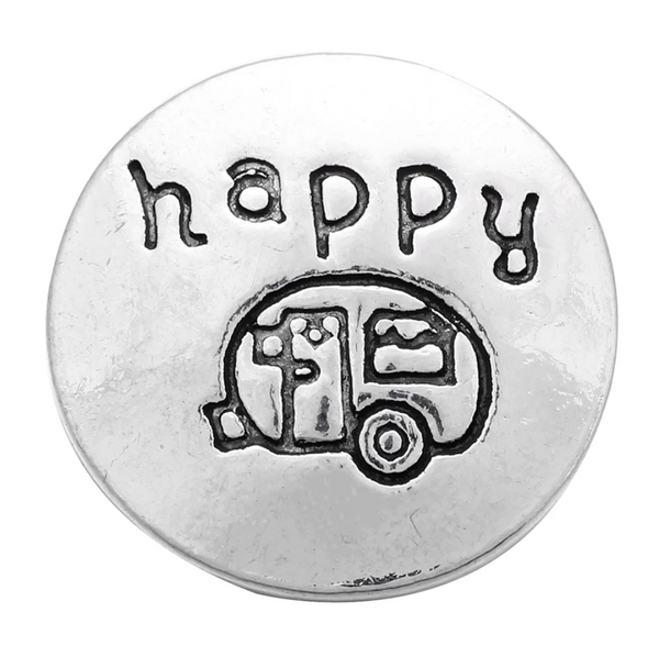 Happy Camper Ginger Snap Button Compatible Charm 18mm