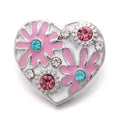 Flower Heart Snap Charm 18mm