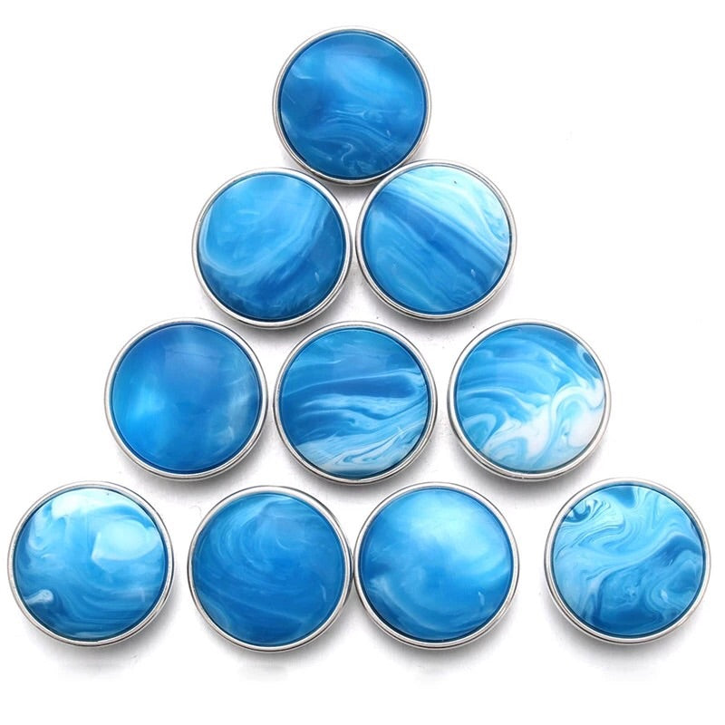 Tye Dye Blue Ginger Snap Compatible Charm 18mm