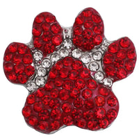 Red Paw Snap Charm 18mm