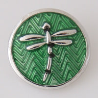 Green Dragonfly Ginger Snap Compatible Charm 18mm