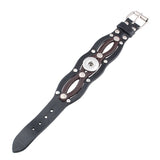 Leather Wave Snap Bracelet 18mm