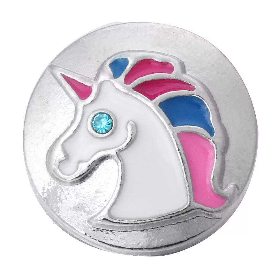 Colorful Unicorn Snap Charm 18mm