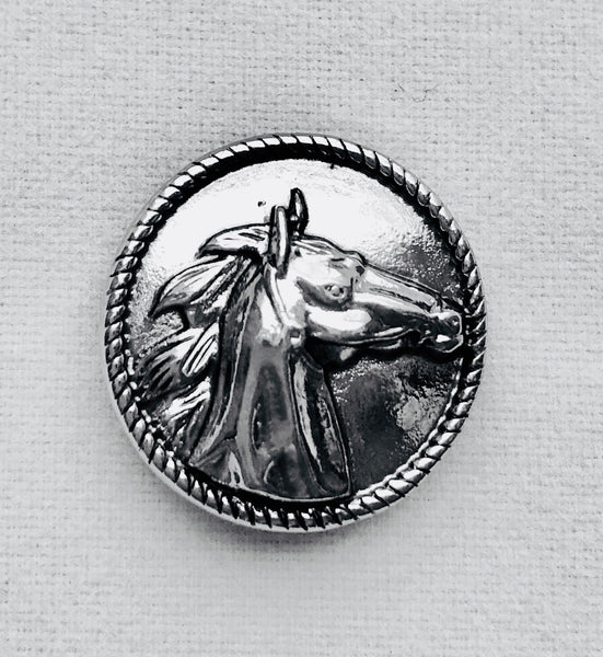Silver Horse Snap Charm 18mm