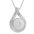 Rhinestone Drop Necklace with 18-20 inch silver link chain 18mm