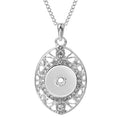 Vintage Oval Necklace with 18-20 inch silver link chain 18mm