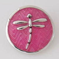 Pink Dragonfly Ginger Snap Compatible Snap Charm 18mm