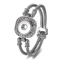 Silver Hinged Bangle Snap Silver Bracelet 18mm
